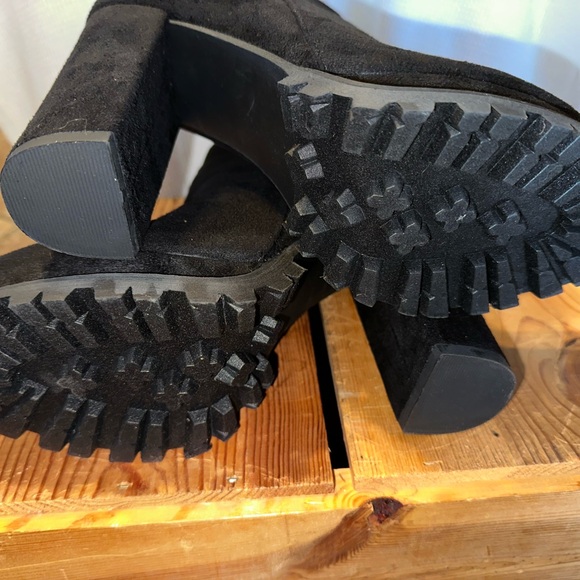 Liliana Black Suede Heeled Boots - Picture 8 of 8